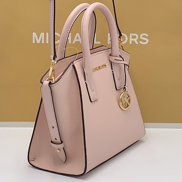 Michael Kors Avril Small Leather Top-Zip Satchel Powder Blush color - Picture 4 of 16